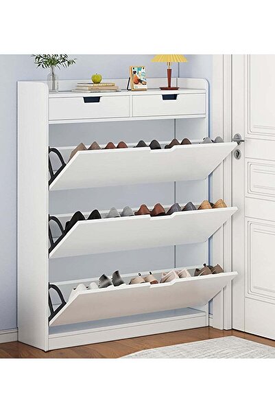 DubaiGallery 4-Tier Upgraded Shoe Rack with Drawers 60 x 17 x 125 cm