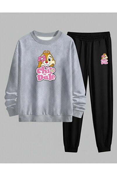 LORVEX Swea tricou - Set de trening pentru fete, cu guler tip bicicletă, impr...