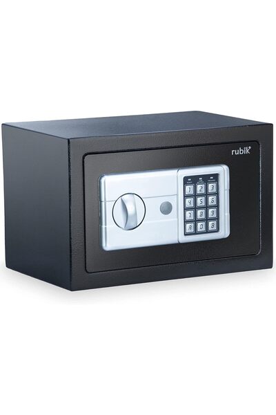RUBIK صندوق أمان صغير مزود بمفتاح وقفل لوحة مفاتيح رقمي للأموال النقدية والمج...