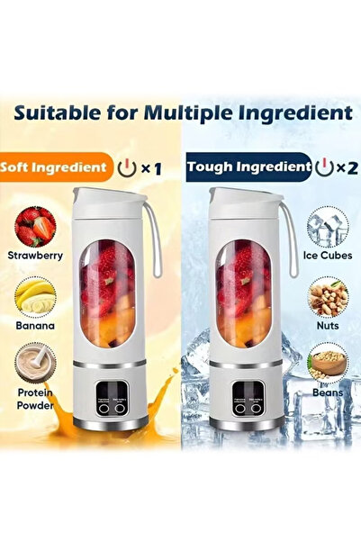 Generic Portable Blender, USB-C Rechargeable Smoothie Maker with LED Battery Indicator – 450ml