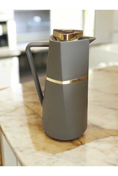 Alsaif Gallery Luxury thermos in gray and gold – stylish modern design, 1 liter capacity
