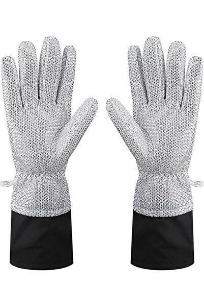 Arabest Wire Dishwashing Gloves,Non-Scratch Scrubbing Waterproof Anti-Hot & Oil-Resistance Kitchen Gloves
