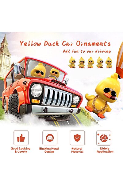 SYOSI Dashboard Decorations Duck - Cute Yellow Shaking Head Car Ornament