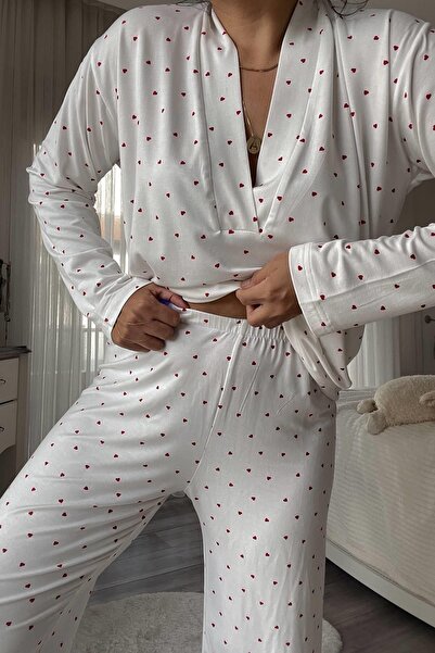 MJAMASS Modal Combed Cotton Heart Pajama Set