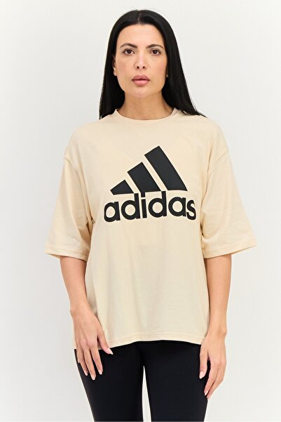 adidas Women Sportswear Fit Short Sleeve Outdoor T-Shirt, Beige