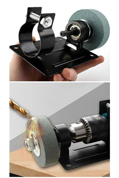 Sonax Tools Matkap Ile Bıçak Satır Bileme Aparatı Ve Bileme Değirmen Taşı Seti Masa Montajlı Matkap Için Stand