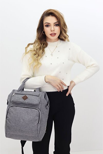 Probag Gray Mother Baby Backpack with Thermal Compartment Large Volume Baby Care Bag Stroller Compatible