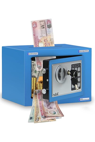 RUBIK صندوق أمان صغير مزود بفتحة لإيداع النقود مع خيار المفتاح والرمز السري (...