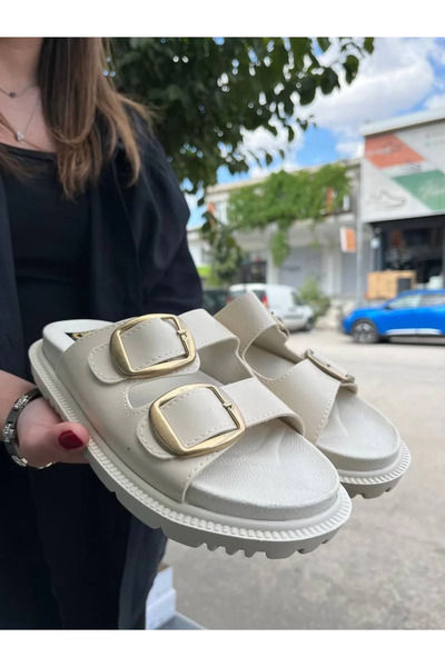 GökTR Kbtx-1 Kuback Beige Daily Women's Slippers