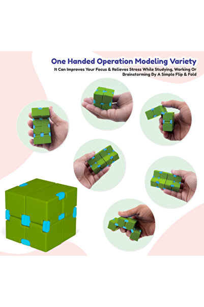 Chanak Infinity Cube Fidget Toy Stress Relieving Fidgeting Game Above 3+ Age (Color As Per Availability)