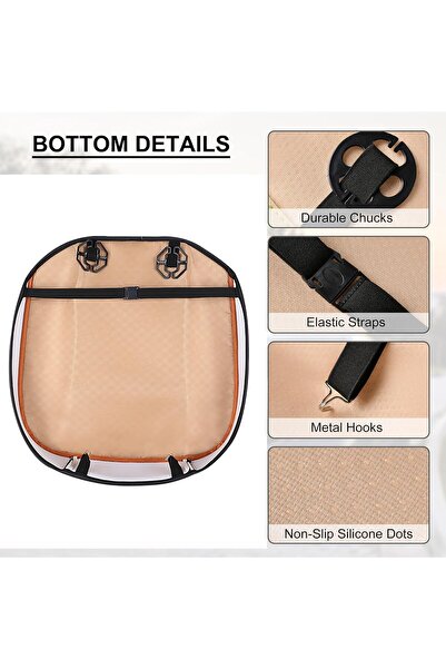 genernic EDEALYN Ultra-Luxury PU Leather Car Seat Cover Single Front Seat (3D-Beige)