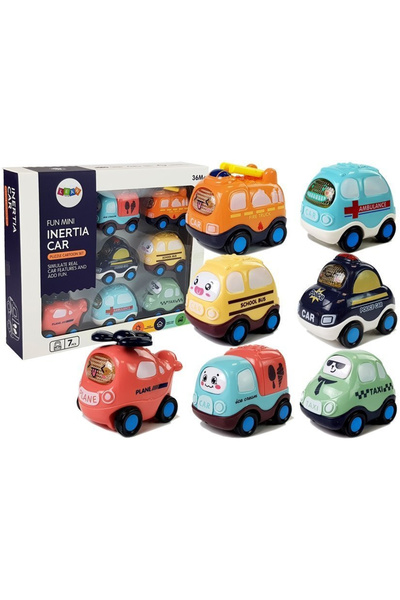 Bebelul Pull-back car set for children – 7 colorful vehicles