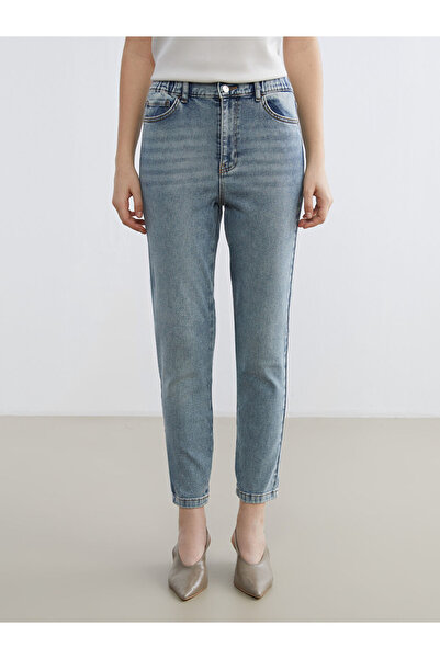 LC Waikiki Classic Indigo Elastic Waist Mom Fit Women's Jeans