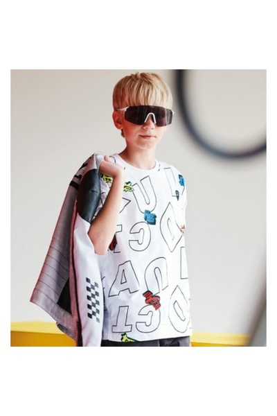 Ducati Tricou cu imprimeu grafic integral, Alb, Multicolor, 110 cm