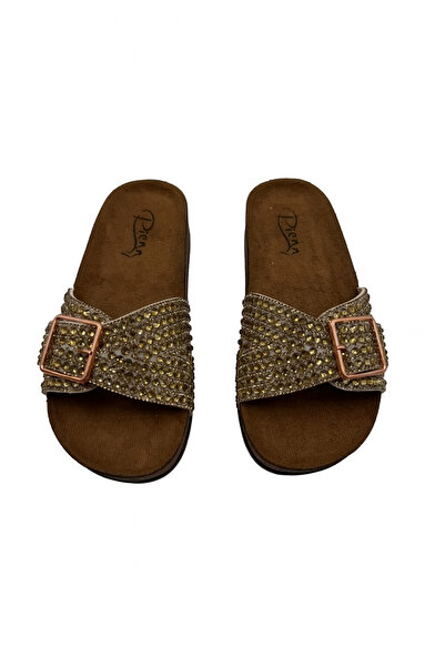 Pienn Anatomical Flexible Comfortable Stone Beaded Single Buckle Women's Slippers