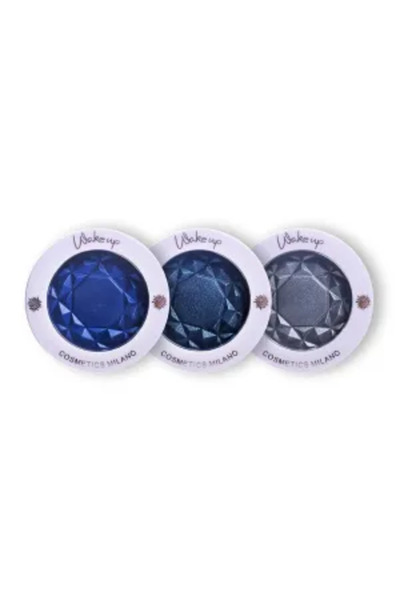 Wakeup Cosmetics Set 3 farduri ochi Eyeshadow (Metallic/Satin) Blue Sapphire, Deep Emerald, Gray Touch