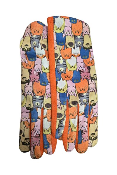 by Alexandra Vacarusi Women's gloves, fat cat pattern, pearlescent pattern, autumn winter gloves