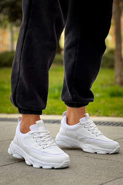 Savira Kb-707 Kuback White Skin High Sole Lace-Up Casual Men's Shoes