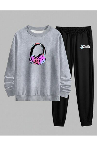 LORVEX Φούτερ - Παιδικό Σετ Φόρμας με Λαιμόκοψη Ποδηλάτου, Έγχρωμο Μουσικό Τύ...