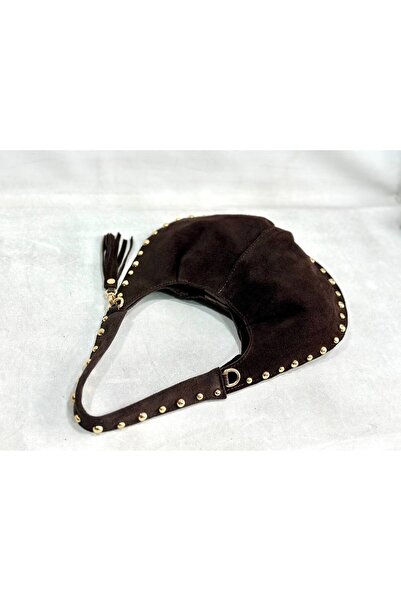 çkn sedat çakan çanta & fular & aksesuar Stapled Genuine Suede Leather Women Shoulder Bag