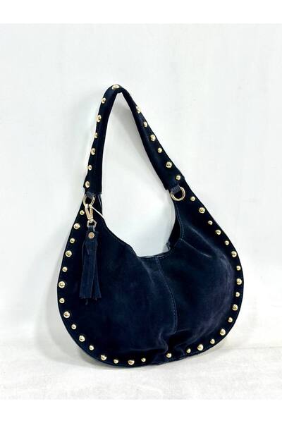 çkn sedat çakan çanta & fular & aksesuar STAPLED HAKİKİ SÜET DERİ kadın omuz ...