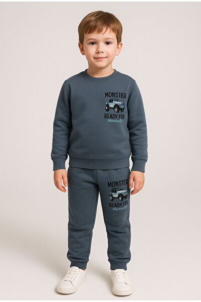 FURKYY Boy's Monster Print Top and Bottom Set