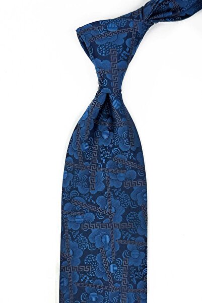 Kravatkolik Κλασική γραβάτα με μοτίβο μπλε βενζίνης KK13308