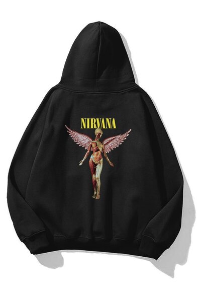 Trendiz Unisex in Utero Nirvana Sweatshirt Siyah