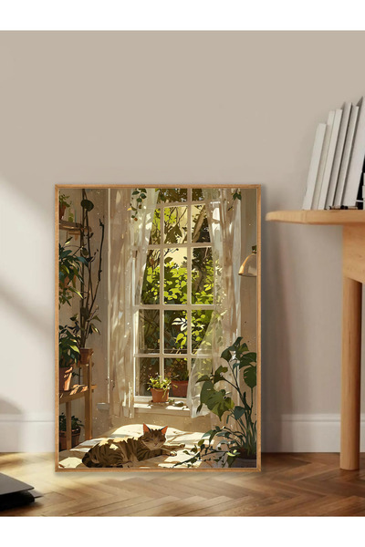 Tuba Decor Tek Parça Ahşap Çerçeveli Oturma Odası Salon Mutfak Tablo