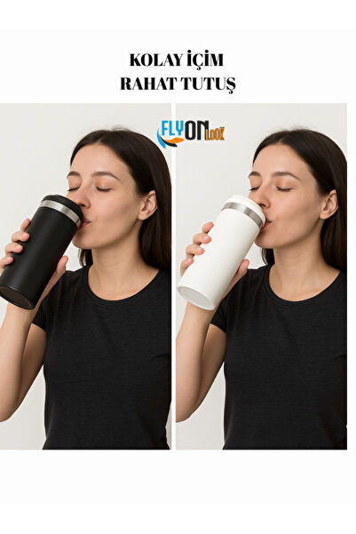 FLYONLOOK 500 ml Stainless Steel Thermos – Quality Leakproof for Hot and Cold Drinks for Sports, Camping and Office