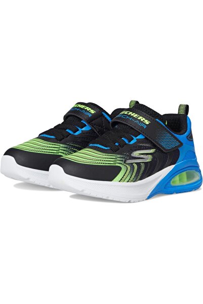 SKECHERS MICROSPEC MAX ADVANCE Kids Shoes - Blue Black Lime, EU 36