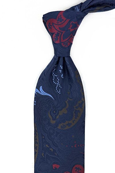 Kravatkolik ربطة عنق كلاسيكية بنمط شال باللون الأزرق الداكن KK13320