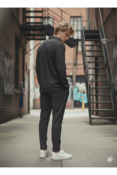 ribana Unisex Shirt with Cotton Pocket Inside the Collar, Regular Elastic Waist, 2-Piece Set