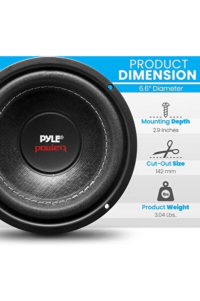 PYLE مكبر صوت فرعي PLPW6D مزدوج الملف الصوتي مقاس 6.5 بوصة (600 واط كحد أقصى،...