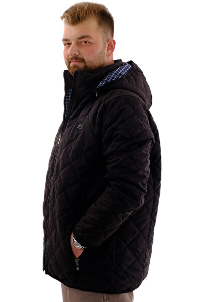 ModeXL Mode XL Men's Plus Size Puffer Jacket with Pockets Zipper Cold Resistant U24600 Black