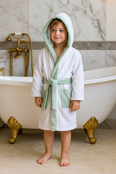 LaraLisa Textured Children's Bathrobe Bamboo Combed Cotton Yarn Excellent Qua...
