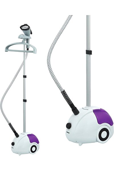 Geepas 1580W Garment Steamer Auto Off AdjUStable Poles, 3 Steam Levels Ggs25022, White & Black