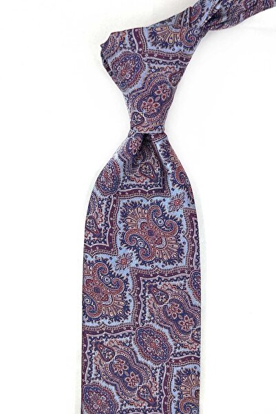 Kravatkolik ربطة عنق كلاسيكية زرقاء - نمط بورجوندي مع منديل KK13324