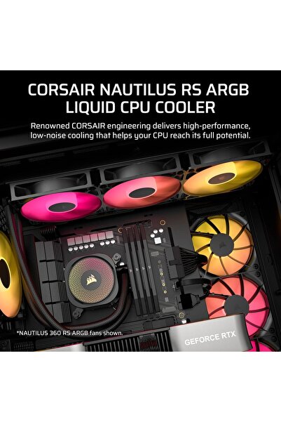 Corsair NAUTILUS 240 RS ARGB Liquid CPU Cooler – 240mm AIO – Black