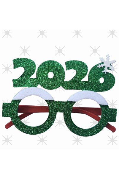 parti sürprizi New Year's Party 2026 Green Party Glasses 1 Piece