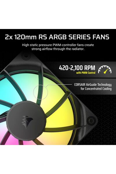 Corsair NAUTILUS 240 RS ARGB Liquid CPU Cooler – 240mm AIO – Black