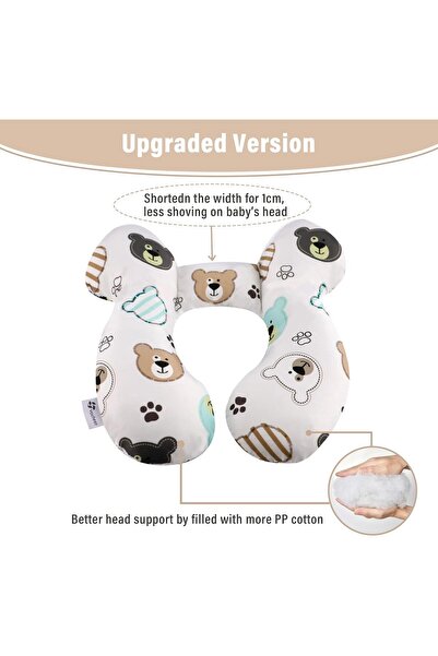 OASISGALORE وسادة سفر للأطفال لدعم الرأس والرقبة لعربة الأطفال ومقعد السيارة،...