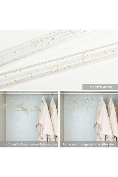 Generic Weysat 20 Pcs Clear Acrylic Glitter Hangers - Plastic Non-Slip Heavy Duty Suit Hangers (Gold)