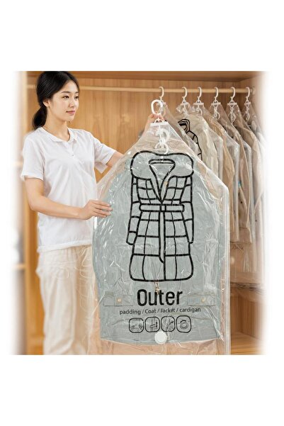 Generic Brand Sn-26569 Hanging Type Transparent Vacuum Clothes Storage Bag 67...