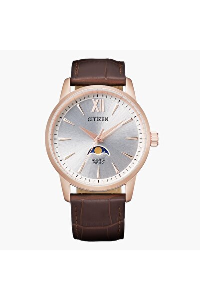 Citizen Moonphase AK5003-05A Silver Dial Leather Strap 42mm Men's Watch