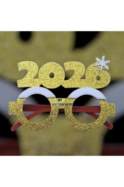 parti sürprizi New Year's Party 2026 Gold Party Glasses 1 Piece