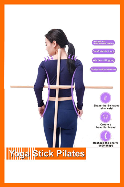 Bundeba Yoga Stick Pilates Fitness Spor Aleti Vücut Esneme Gerdirme Kardiyo E...