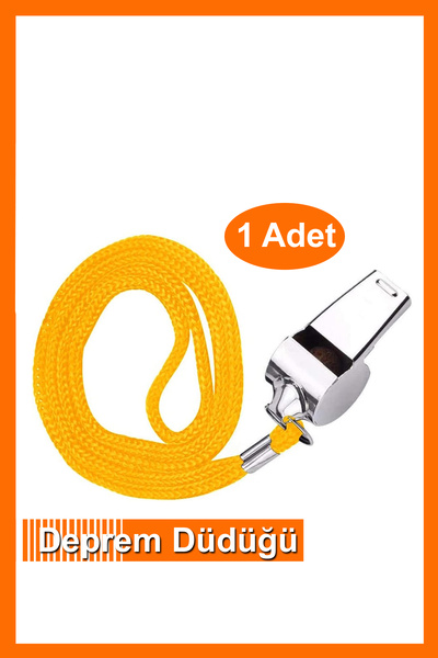 Bundeba 1 Adet Düdük Metal Deprem Düdüğü Hakem Düdüğü ipli Metal Düdük