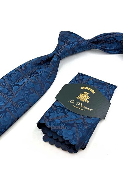 Kravatkolik Κλασική γραβάτα με μοτίβο μπλε βενζίνης KK13308