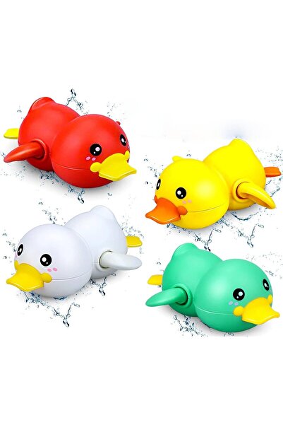 Generic YRQX Wind-Up Floating Bath Duck Toys, 4-Pack, for Kids 12-36 Months